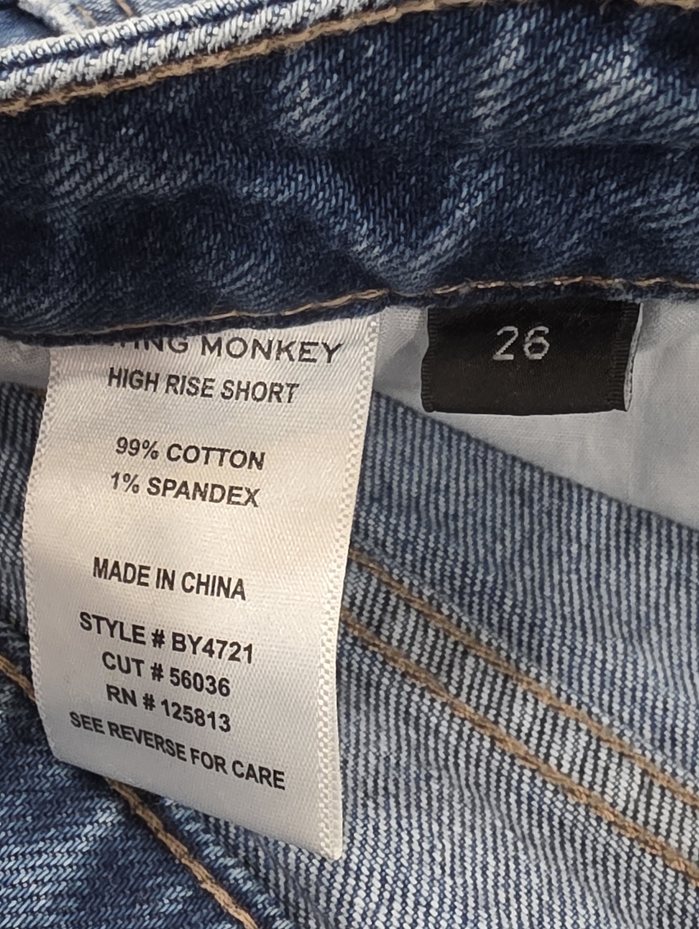 Flying Monkey Medium Wash Distressed Denim Cutoff Shorts - Picture 3 of 3